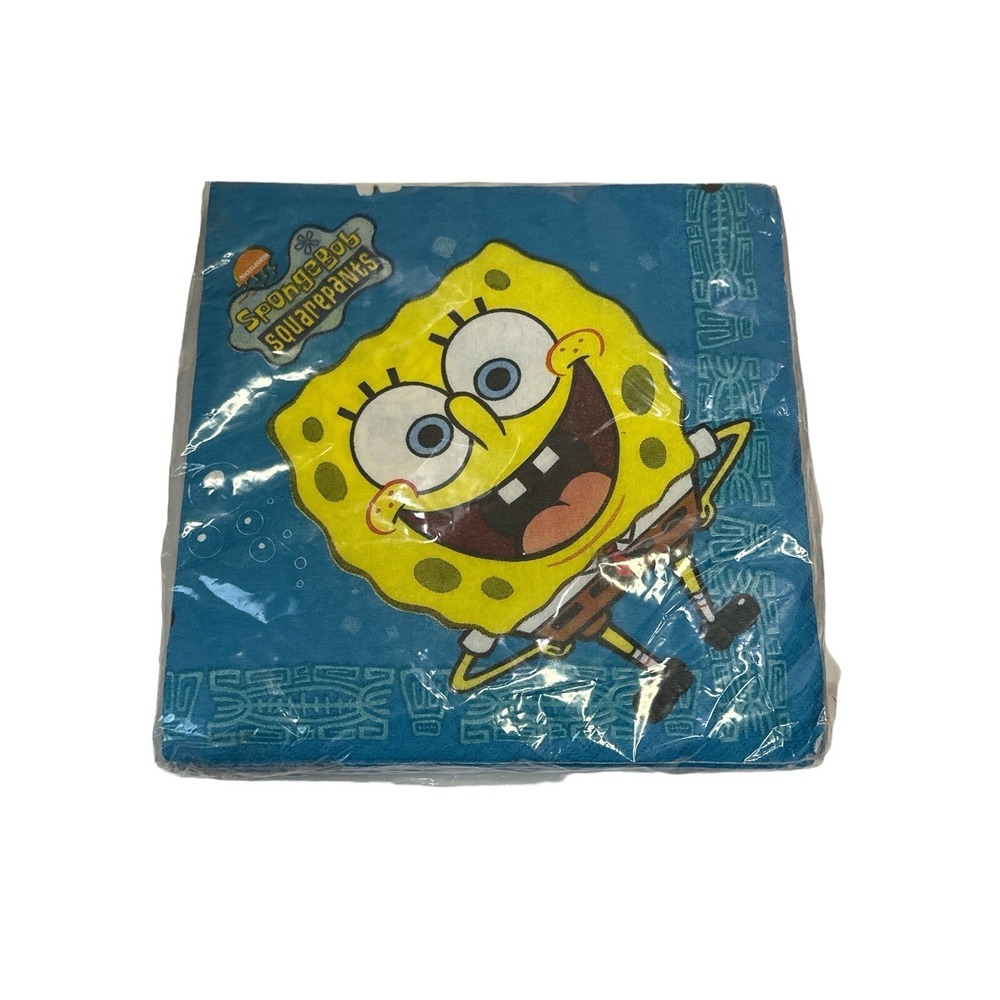 Vintage SPONGEBOB SQUAREPANTS 2-Ply Napkins 20 Count 169 Sq.‎ In By DesignWare